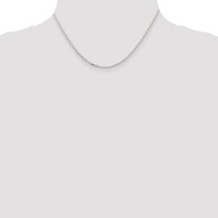 Sterling Silver Diamond-cut Long Link Cable Chain (Style QAR060-16)