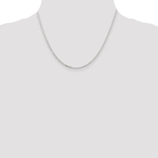 Sterling Silver Diamond-cut Long Link Cable Chain (Style QAR060-18)