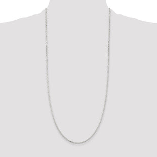 Sterling Silver Diamond-cut Long Link Cable Chain (Style QAR060-30)