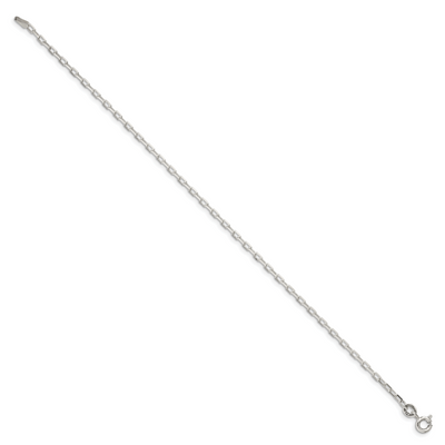 Sterling Silver Diamond-cut Long Link Cable Bracelet, 7 x 2.2mm