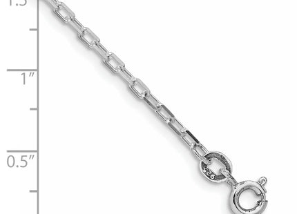 Sterling Silver Rhodium-plated Diamond-cut Long Link Cable Bracelet