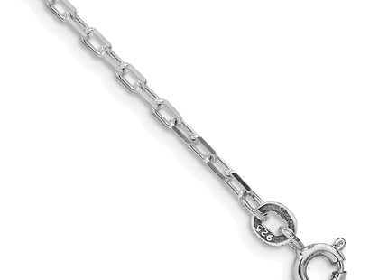 Sterling Silver Rhodium-plated Diamond-cut Long Link Cable Chain (Style QAR060R-8)
