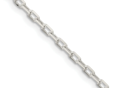 Sterling Silver Diamond-cut Long Link Cable Chain, 18 x 2.2mm