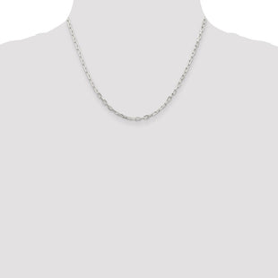 Sterling Silver Diamond-cut Long Link Cable Chain (Style QAR080-18)