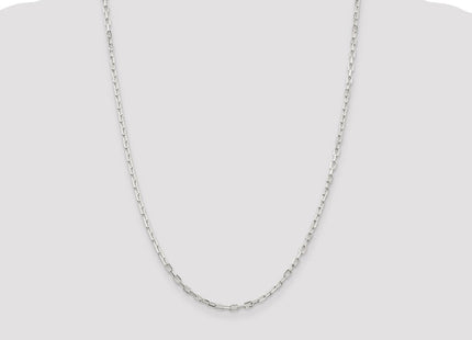 Sterling Silver Diamond-cut Long Link Cable Chain (Style QAR080-24)
