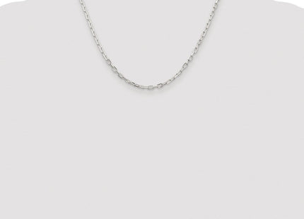 Sterling Silver Rhodium-plated Diamond-cut Long Link Cable Chain (Style QAR080R-18)