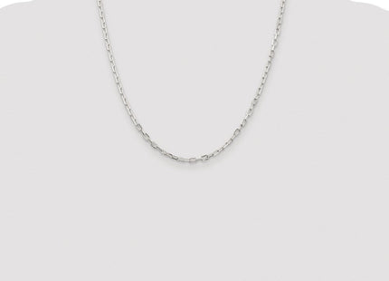 Sterling Silver Rhodium-plated Diamond-cut Long Link Cable Chain (Style QAR080R-20)