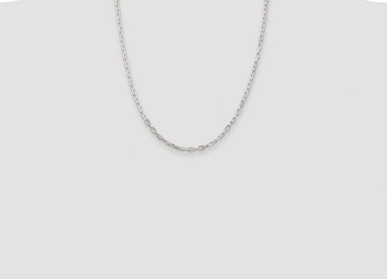 Sterling Silver Rhodium-plated Diamond-cut Long Link Cable Chain (Style QAR080R-22)