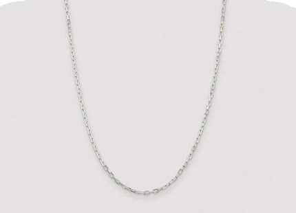 Sterling Silver Rhodium-plated Diamond-cut Long Link Cable Chain (Style QAR080R-24)
