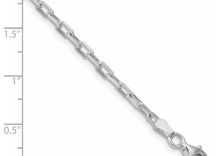 Sterling Silver Rhodium-plated Diamond-cut Long Link Cable Chain (Style QAR080R-8)