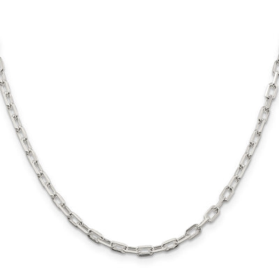 Sterling Silver Diamond-cut Long Link Cable Chain, 26 x 3.75mm