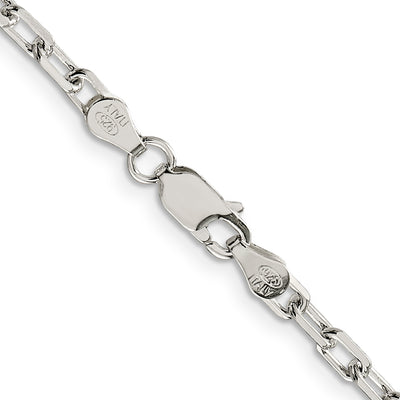 Sterling Silver Diamond-cut Long Link Cable Chain, 26 x 3.75mm