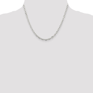 Sterling Silver Diamond-cut Long Link Cable Chain (Style QAR100-18)