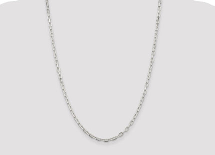 Sterling Silver Diamond-cut Long Link Cable Chain (Style QAR100-24)