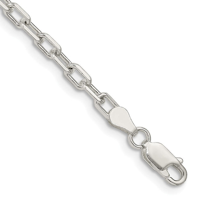 Sterling Silver Diamond-cut Long Link Cable Chain, 26 x 3.75mm