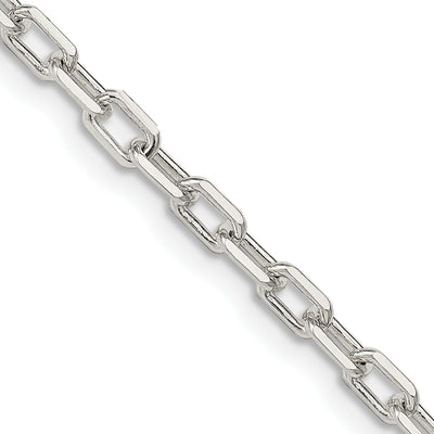Sterling Silver Diamond-cut Long Link Cable Chain, 26 x 3.75mm