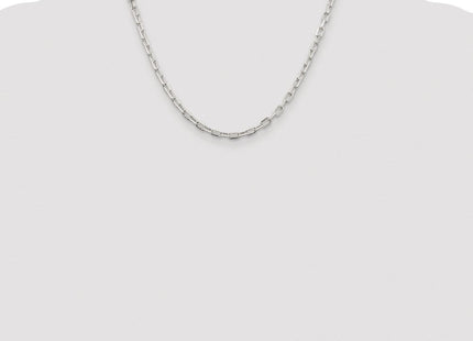 Sterling Silver Rhodium-plated Diamond-cut Long Link Cable Chain (Style QAR100R-18)