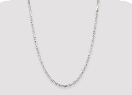 Sterling Silver Rhodium-plated Diamond-cut Long Link Cable Chain (Style QAR100R-24)