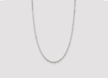 Sterling Silver Rhodium-plated Diamond-cut Long Link Cable Chain (Style QAR100R-26)