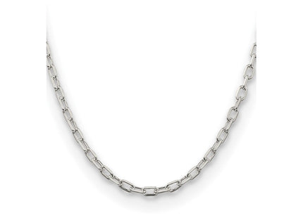 Amore La Vita Sterling Silver Rhodium-plated Polished Diamond-cut Open Link Cable with Lobster Clasp Charm Bracelet