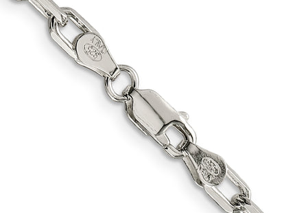 Sterling Silver Diamond-cut Long Link Cable Chain, 18 x 4.5mm