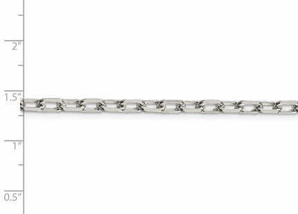 Amore La Vita Sterling Silver Rhodium-plated Polished Diamond-cut Open Link Cable with Lobster Clasp Charm Bracelet