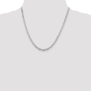 Sterling Silver Diamond-cut Long Link Cable Chain (Style QAR120-20)
