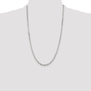 Sterling Silver Diamond-cut Long Link Cable Chain (Style QAR120-26)
