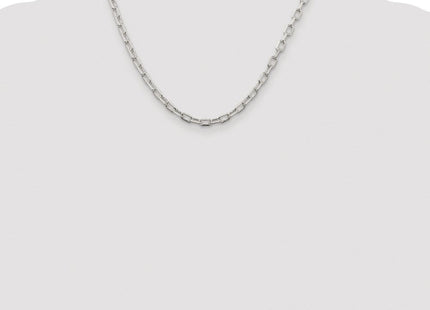 Sterling Silver Rhodium-plated Diamond-cut Long Link Cable Chain (Style QAR120R-18)