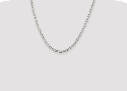 Sterling Silver Rhodium-plated Diamond-cut Long Link Cable Chain (Style QAR120R-20)