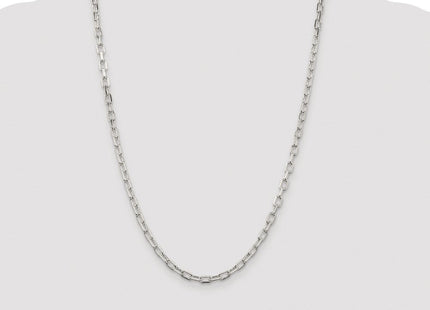 Sterling Silver Rhodium-plated Diamond-cut Long Link Cable Chain (Style QAR120R-24)