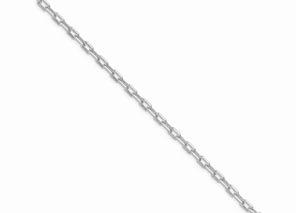Amore La Vita Sterling Silver Rhodium-plated Polished Diamond-cut Open Link Cable with Lobster Clasp Charm Bracelet, 7 x