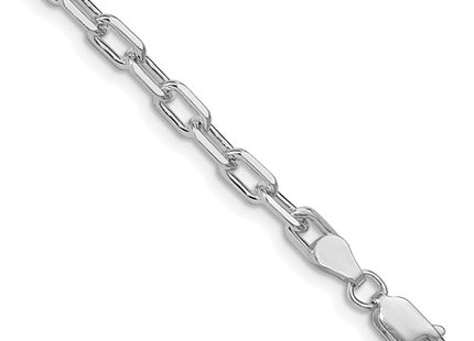 Amore La Vita Sterling Silver Rhodium-plated Polished 4.3mm Diamond-cut 7 inch Open Link Cable with Lobster Clasp Charm Bracelet