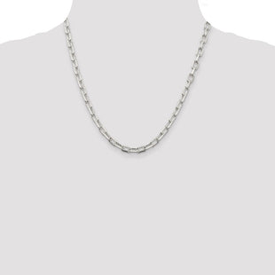 Sterling Silver Diamond-cut Long Link Cable Chain (Style QAR150-20)