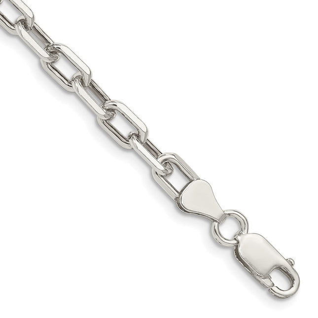 Sterling Silver Diamond-cut Long Link Cable Chain, 18 x 5.75mm