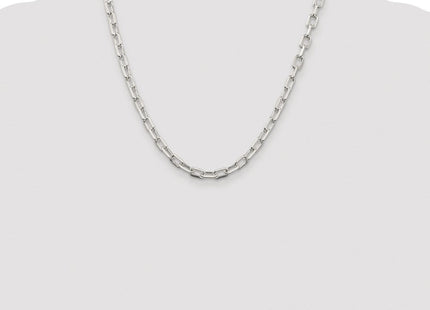 Sterling Silver Rhodium-plated Diamond-cut Long Link Cable Chain (Style QAR150R-20)