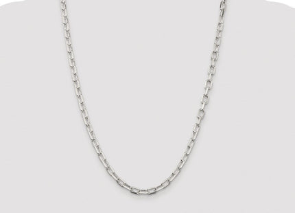 Sterling Silver Rhodium-plated Diamond-cut Long Link Cable Chain (Style QAR150R-24)