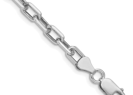 Sterling Silver Rhodium-plated Diamond-cut Long Link Cable Chain (Style QAR150R-8)