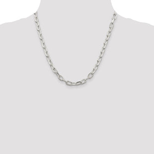 Sterling Silver Diamond-cut Long Link Cable Chain (Style QAR180-20)