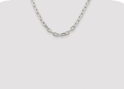 Sterling Silver Rhodium-plated Diamond-cut Long Link Cable Chain (Style QAR180R-18)