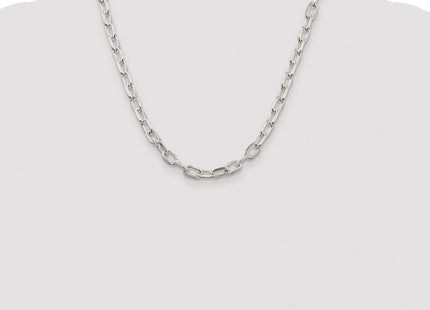 Sterling Silver Rhodium-plated Diamond-cut Long Link Cable Chain (Style QAR180R-20)