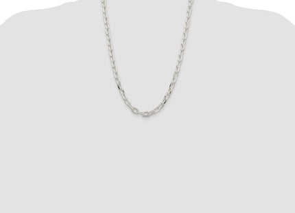 Sterling Silver Rhodium-plated Diamond-cut Long Link Cable Chain (Style QAR200R-24)