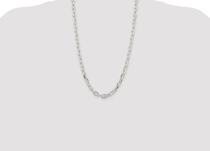 Sterling Silver Rhodium-plated Diamond-cut Long Link Cable Chain (Style QAR200R-26)