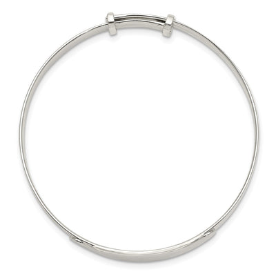 Sterling Silver Polished Adjustable ID Baby Bangle Bracelet