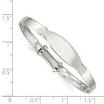 Sterling Silver Polished Adjustable ID Baby Bangle Bracelet view 4