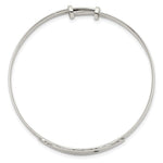 Sterling Silver Polished CZ ID Adjustable Baby Bangle Bracelet view 2