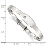Sterling Silver Polished CZ ID Adjustable Baby Bangle Bracelet view 4