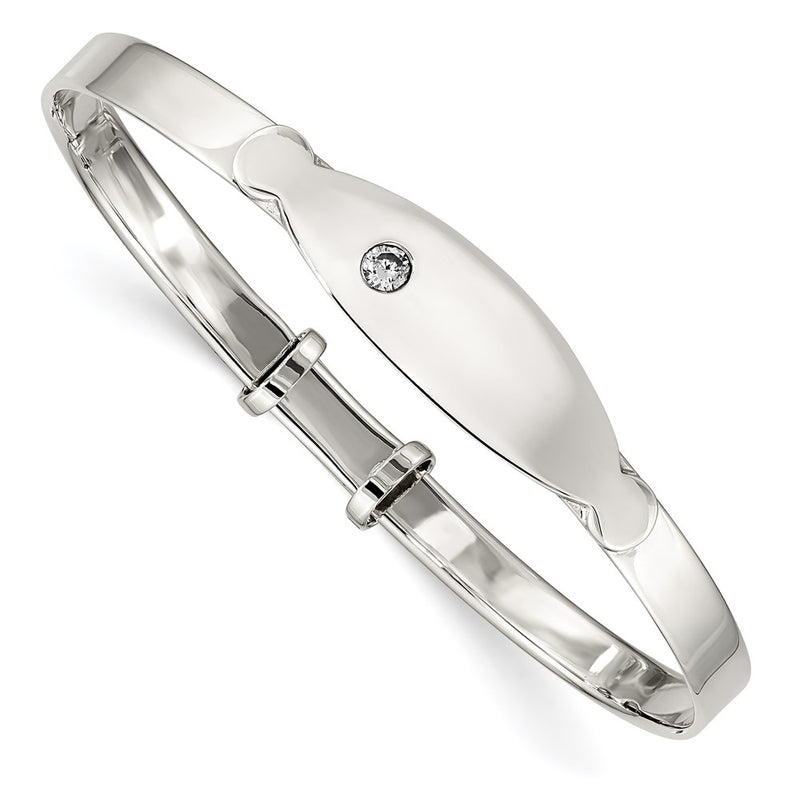Sterling silver cubic zirconia bangle