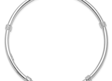 Sterling Silver Rhodium-plated Slip-on Bangle (Style QB1061)