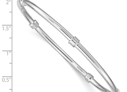 Sterling Silver Rhodium-plated Slip-on Bangle (Style QB1061)